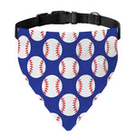 Blue Baseball Pattern Print Over The Collar Dog Bandana