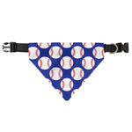 Blue Baseball Pattern Print Over The Collar Dog Bandana
