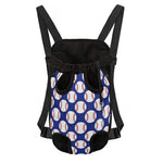 Blue Baseball Pattern Print Pet Carrier Backpack