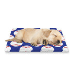 Blue Baseball Pattern Print Pet Cooling Mat Cover