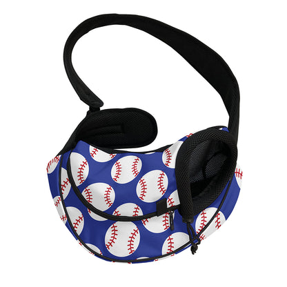 Blue Baseball Pattern Print Pet Sling Carrier