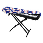 Blue Baseball Pattern Print Piano Keyboard Cover
