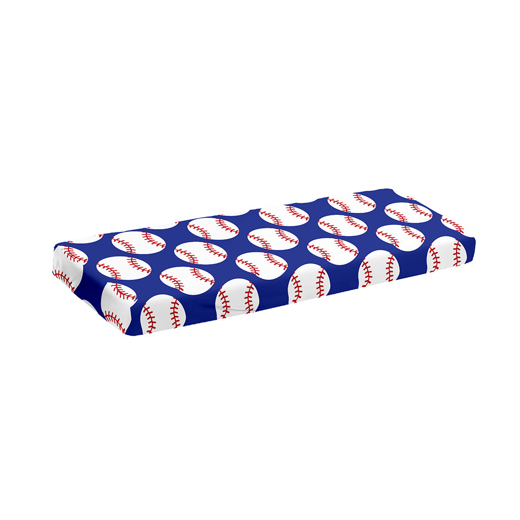 Blue Baseball Pattern Print Piano Keyboard Cover
