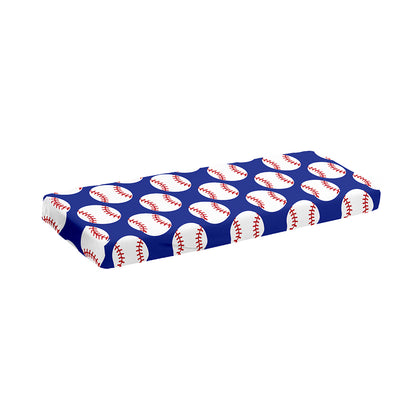 Blue Baseball Pattern Print Piano Keyboard Cover