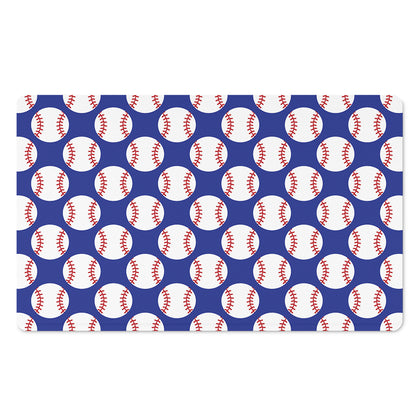 Blue Baseball Pattern Print Polyester Doormat
