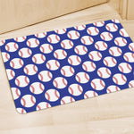 Blue Baseball Pattern Print Polyester Doormat