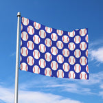 Blue Baseball Pattern Print Polyester Flag