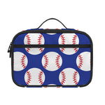 Blue Baseball Pattern Print Portable Lunch Bag