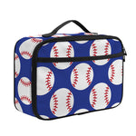 Blue Baseball Pattern Print Portable Lunch Bag