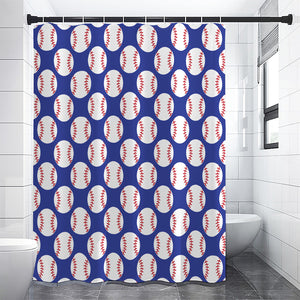 Blue Baseball Pattern Print Premium Shower Curtain