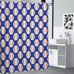 Blue Baseball Pattern Print Premium Shower Curtain