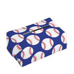 Blue Baseball Pattern Print Rectangle Tissue Box Cover