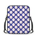 Blue Baseball Pattern Print Rectangular Crossbody Bag