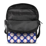 Blue Baseball Pattern Print Rectangular Crossbody Bag