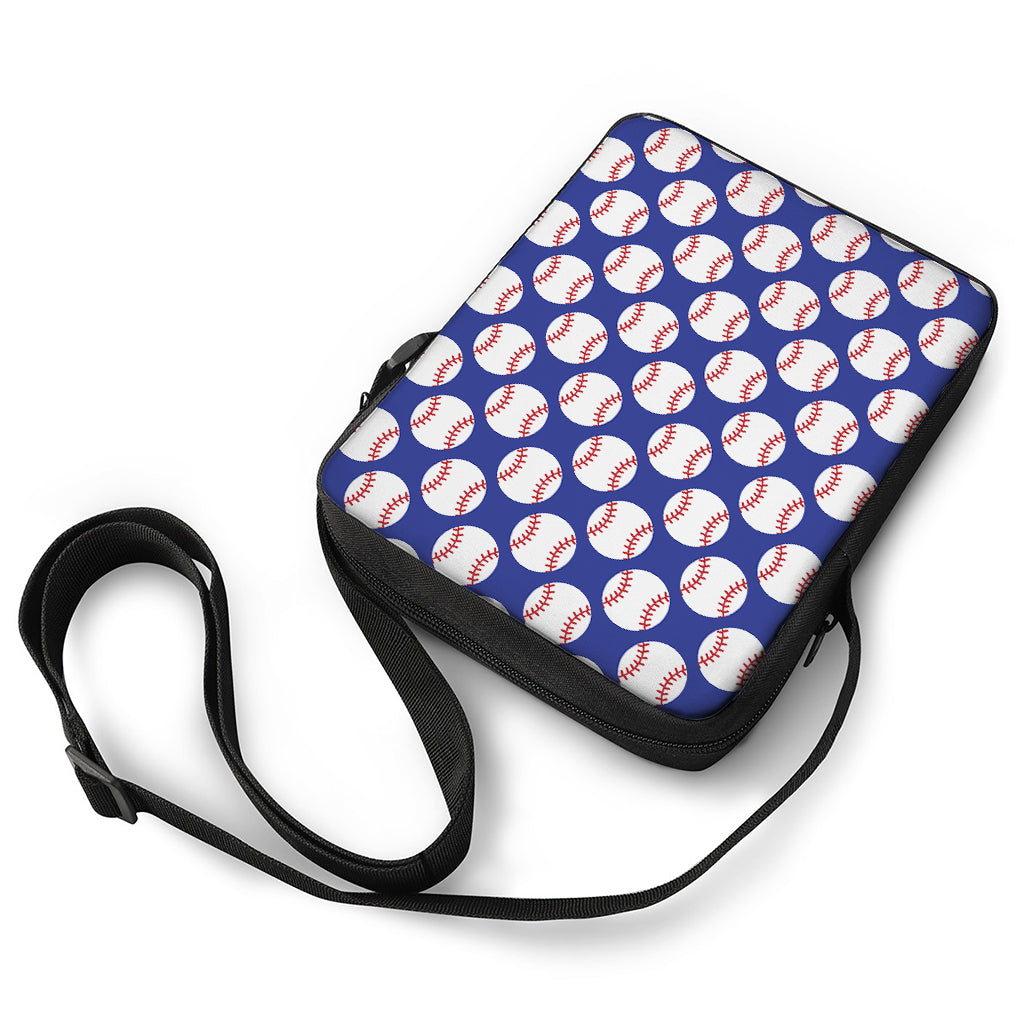 Blue Baseball Pattern Print Rectangular Crossbody Bag