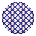 Blue Baseball Pattern Print Round Blanket