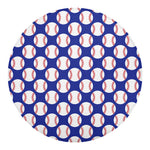 Blue Baseball Pattern Print Round Blanket