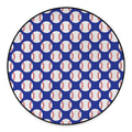 Blue Baseball Pattern Print Round Floor Mat
