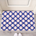 Blue Baseball Pattern Print Rubber Doormat