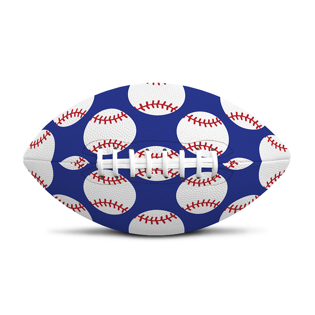 Blue Baseball Pattern Print Rugby Ball