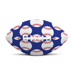Blue Baseball Pattern Print Rugby Ball