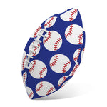 Blue Baseball Pattern Print Rugby Ball