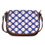 Blue Baseball Pattern Print Saddle Bag