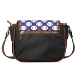 Blue Baseball Pattern Print Saddle Bag