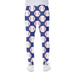 Blue Baseball Pattern Print Scuba Joggers