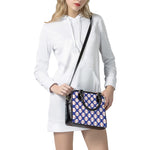 Blue Baseball Pattern Print Shoulder Handbag