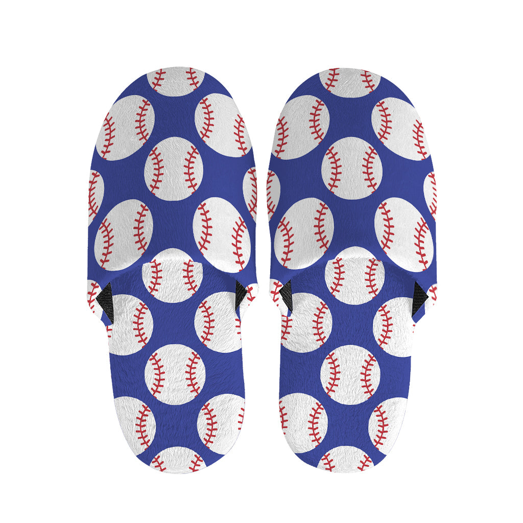 Blue Baseball Pattern Print Slippers