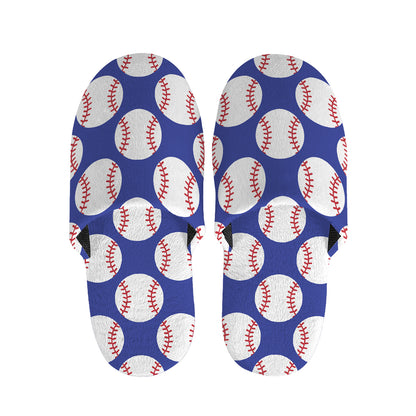 Blue Baseball Pattern Print Slippers