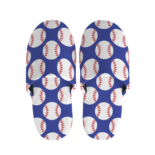 Blue Baseball Pattern Print Slippers