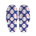 Blue Baseball Pattern Print Slippers
