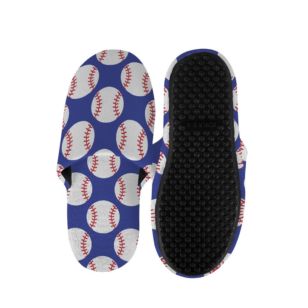 Blue Baseball Pattern Print Slippers