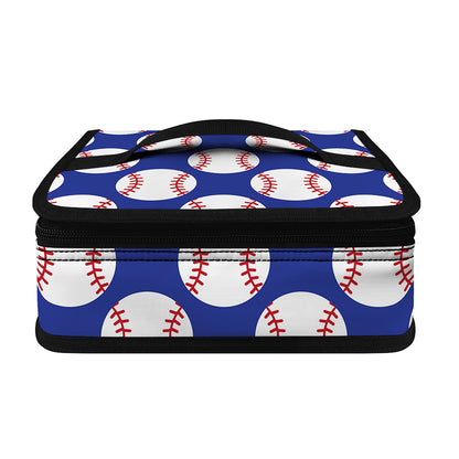 Blue Baseball Pattern Print Small Lunch Bag