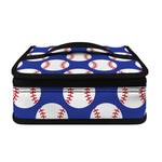 Blue Baseball Pattern Print Small Lunch Bag