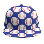 Blue Baseball Pattern Print Snapback Cap