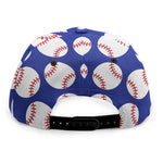 Blue Baseball Pattern Print Snapback Cap