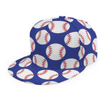 Blue Baseball Pattern Print Snapback Cap