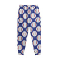Blue Baseball Pattern Print Sweatpants