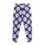 Blue Baseball Pattern Print Sweatpants