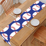 Blue Baseball Pattern Print Table Runner