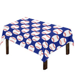 Blue Baseball Pattern Print Tablecloth