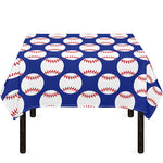 Blue Baseball Pattern Print Tablecloth