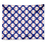 Blue Baseball Pattern Print Tapestry