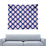 Blue Baseball Pattern Print Tapestry