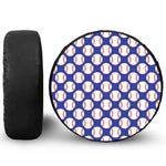 Blue Baseball Pattern Print Tire Cover