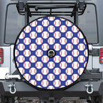 Blue Baseball Pattern Print Tire Cover With Camera Hole
