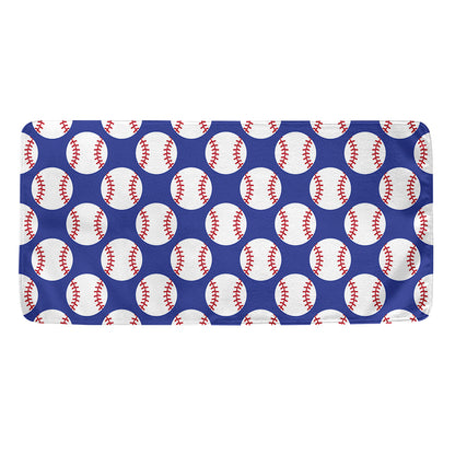 Blue Baseball Pattern Print Towel